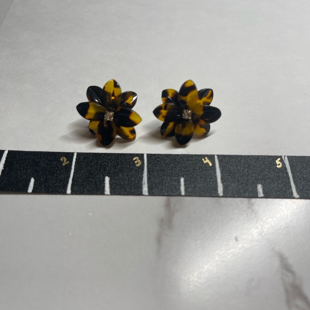 J crew Floral Tortoiseshell Earrings